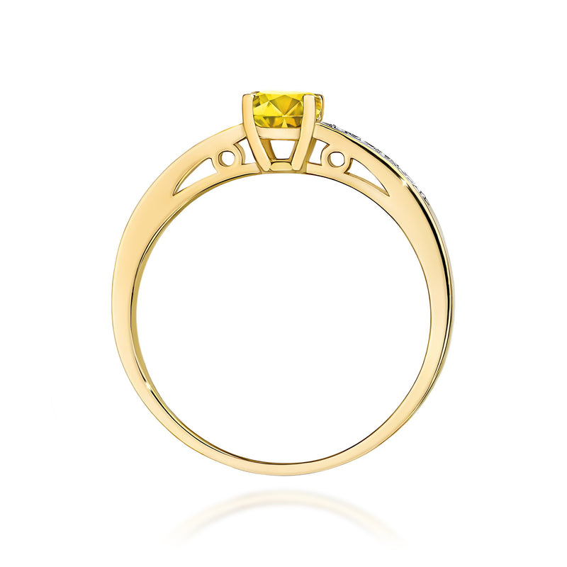 Inel Aur 14K cu Diamante Galbene de Laborator 0.55 ct, imaginea 3 din 12