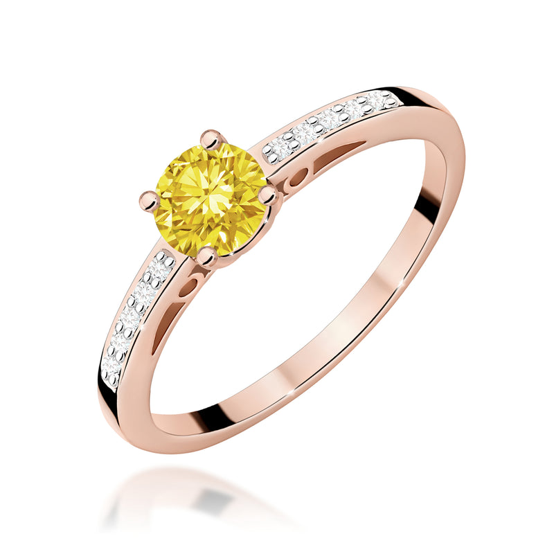 Inel Aur 14K cu Diamante Galbene de Laborator 0.55 ct, imaginea 5 din 12