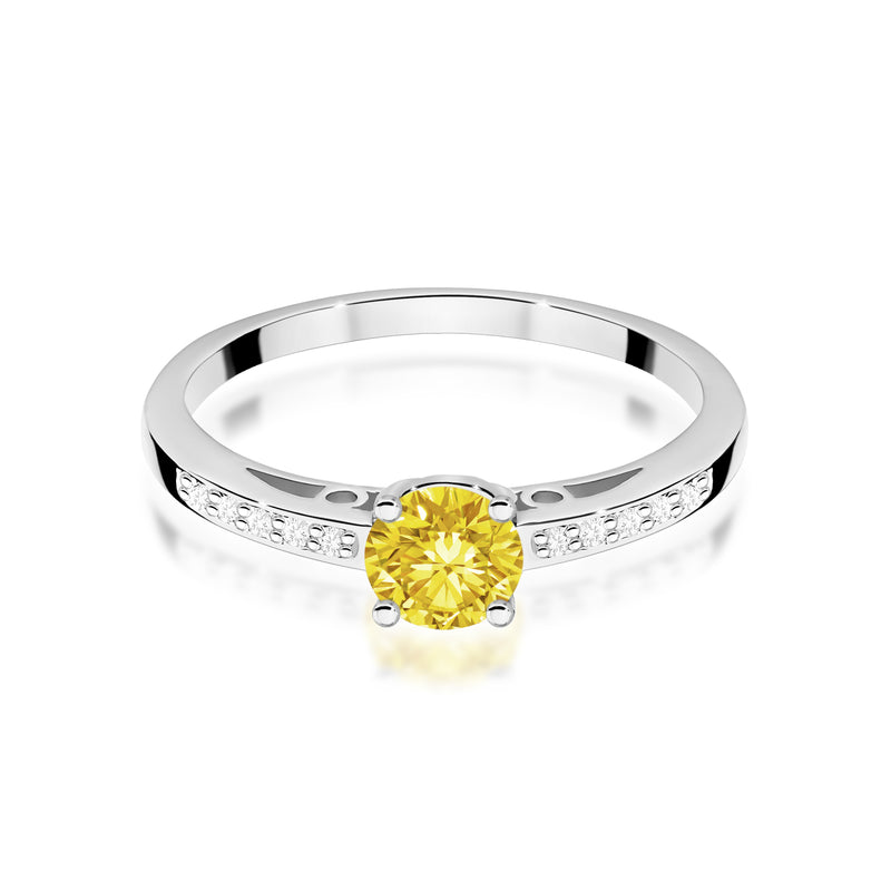 Inel Aur 14K cu Diamante Galbene de Laborator 0.55 ct, imaginea 10 din 12