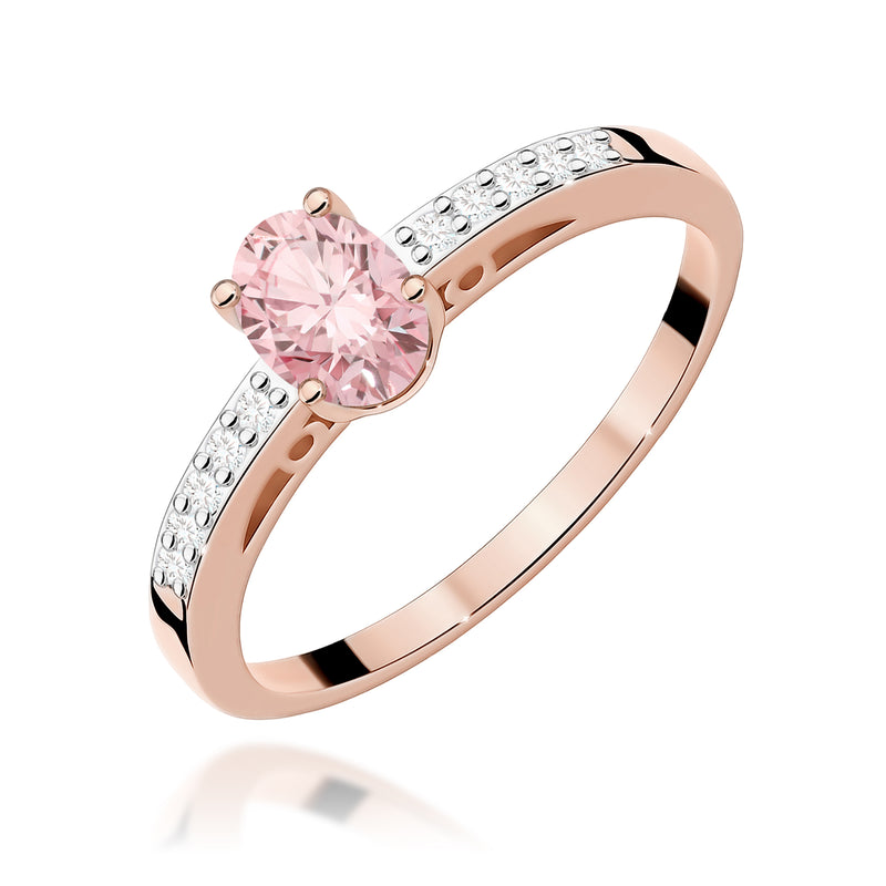 Inel Aur 14K cu Diamante Roz de Laborator 0.55 ct, imaginea 4 din 9
