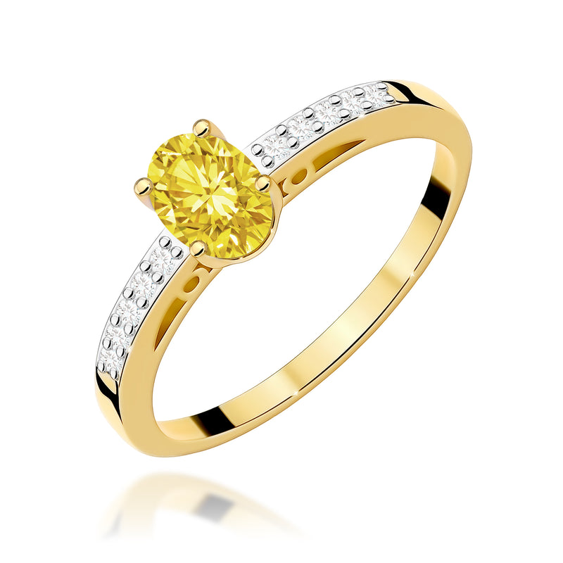 Inel Aur 14K cu Diamante Galbene de Laborator 0.55 ct — Aur galben