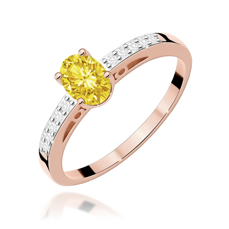 Inel Aur 14K cu Diamante Galbene de Laborator 0.55 ct, imaginea 4 din 9
