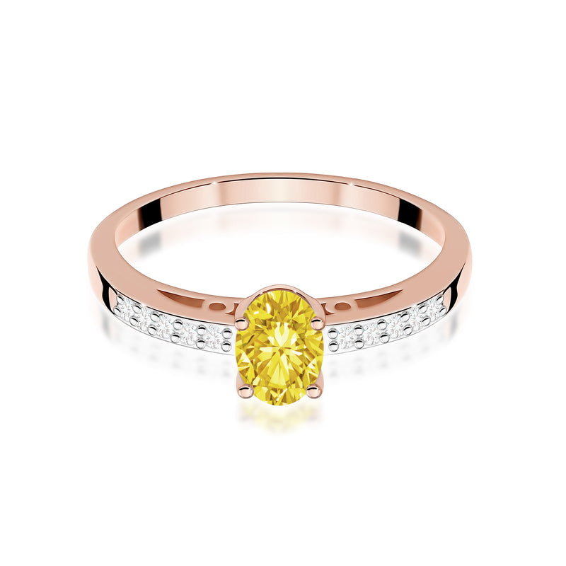 Inel Aur 14K cu Diamante Galbene de Laborator 0.55 ct, imaginea 5 din 9