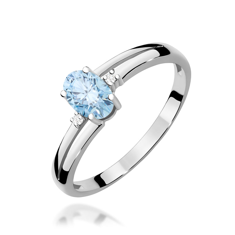 Inel Aur 14K cu Diamante Albastre de Laborator 0.53 ct, imaginea 9 din 12
