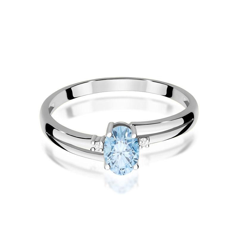 Inel Aur 14K cu Diamante Albastre de Laborator 0.53 ct, imaginea 10 din 12