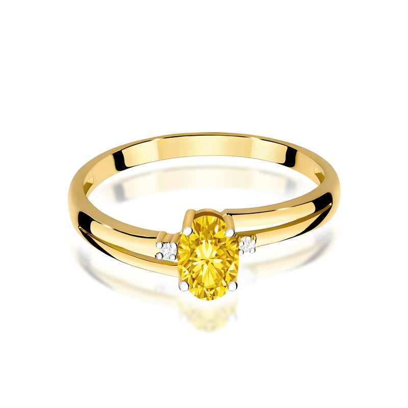 Inel Aur 14K cu Diamante Galbene de Laborator 0.53 ct, imaginea 2 din 12