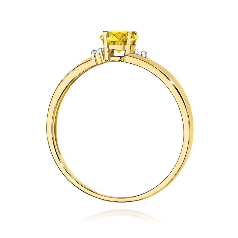 Inel Aur 14K cu Diamante Galbene de Laborator 0.53 ct, imaginea 3 din 12