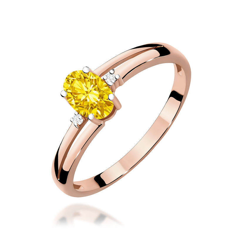 Inel Aur 14K cu Diamante Galbene de Laborator 0.53 ct, imaginea 5 din 12