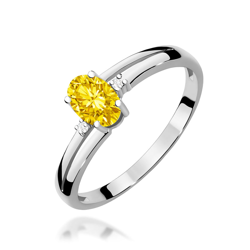 Inel Aur 14K cu Diamante Galbene de Laborator 0.53 ct, imaginea 9 din 12