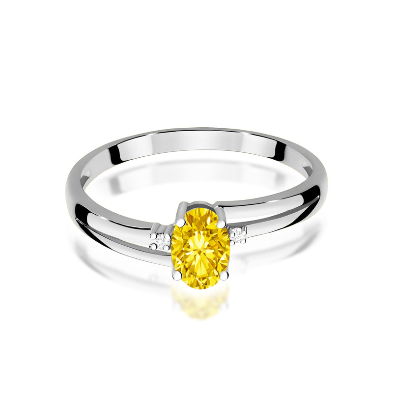 Inel Aur 14K cu Diamante Galbene de Laborator 0.53 ct, imaginea 10 din 12