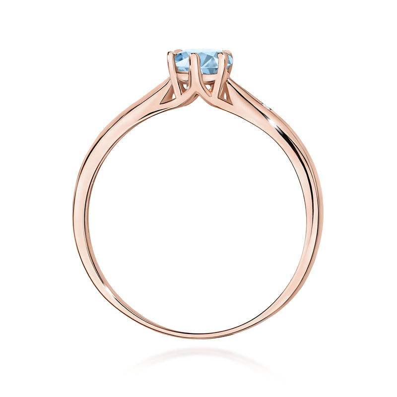 Inel Aur 14K cu Diamante Albastre de Laborator 0.51 ct, imaginea 7 din 12