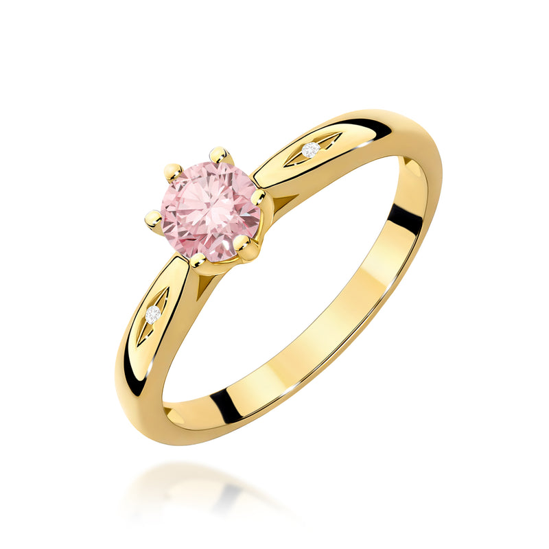 Inel Aur 14K cu Diamante Roz de Laborator 0.51 ct — Aur galben