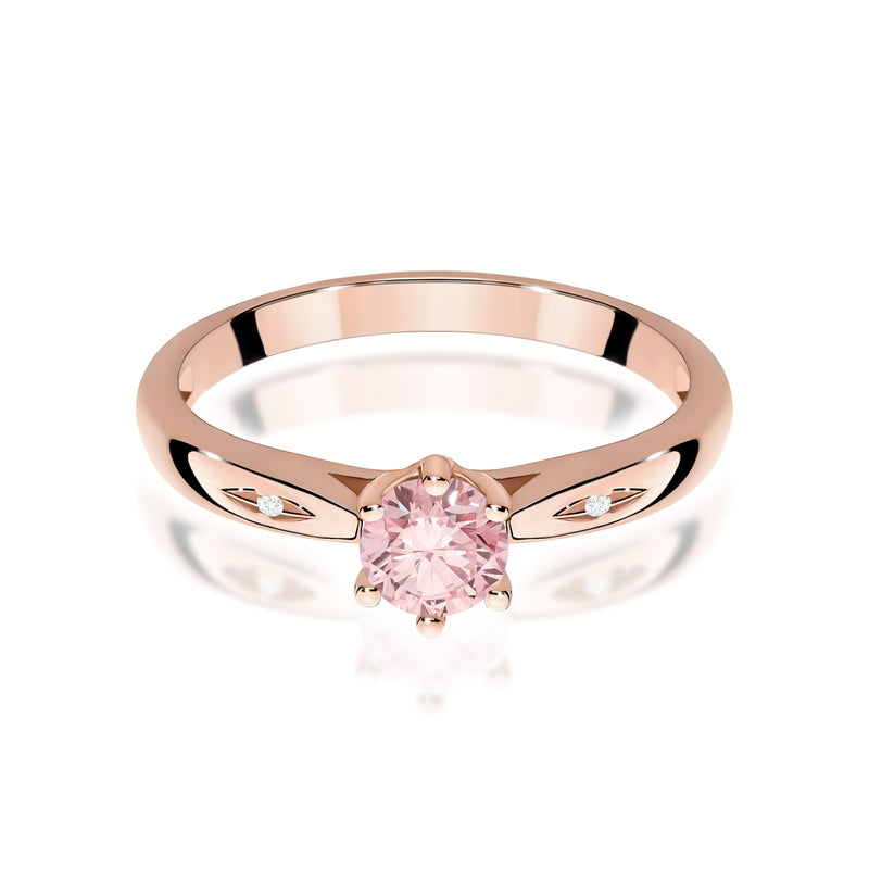 Inel Aur 14K cu Diamante Roz de Laborator 0.51 ct, imaginea 6 din 12