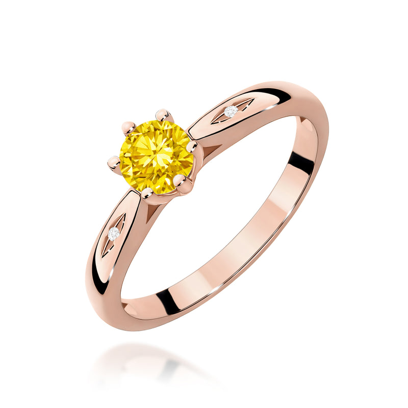 Inel Aur 14K cu Diamante Galbene de Laborator 0.51 ct, imaginea 5 din 12