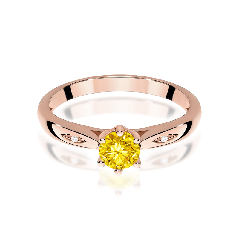Inel Aur 14K cu Diamante Galbene de Laborator 0.51 ct, imaginea 6 din 12