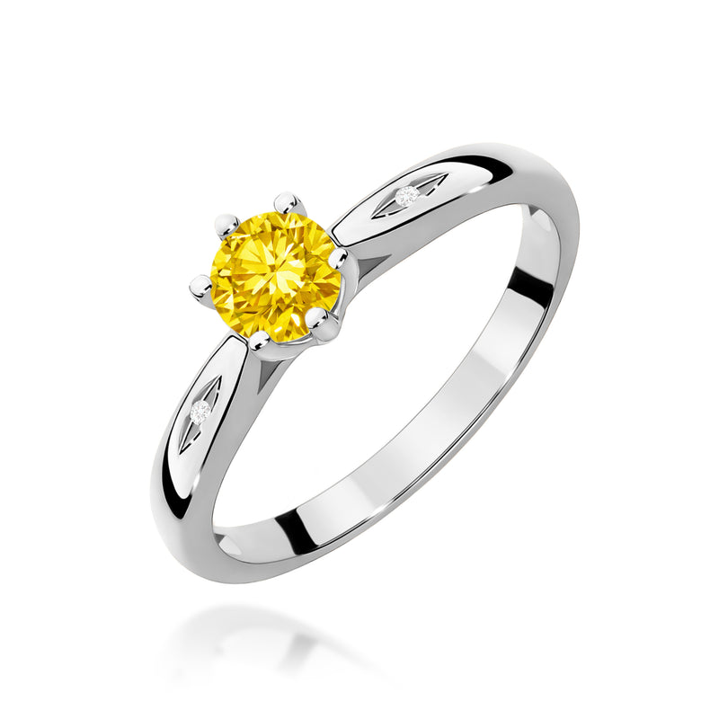 Inel Aur 14K cu Diamante Galbene de Laborator 0.51 ct, imaginea 9 din 12