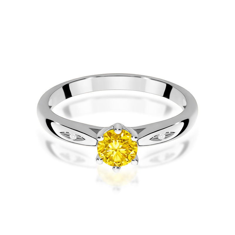 Inel Aur 14K cu Diamante Galbene de Laborator 0.51 ct, imaginea 10 din 12