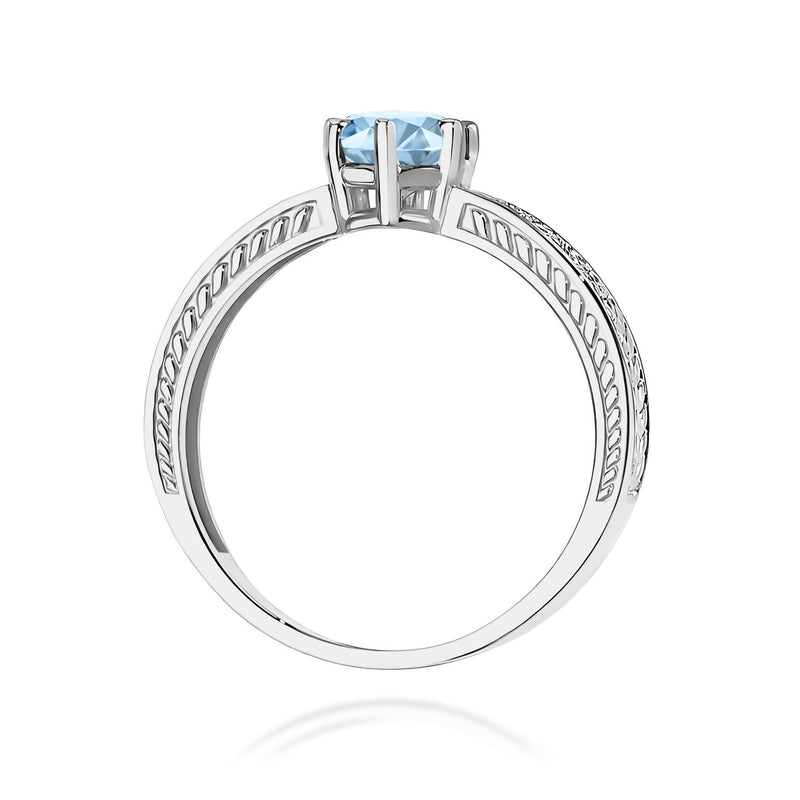 Inel Aur 14K cu Diamante Albastre de Laborator 0.58 ct, imaginea 11 din 12