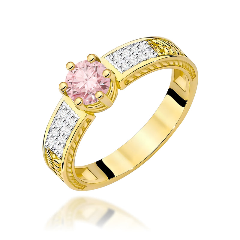 Inel Aur 14K cu Diamante Roz de Laborator 0.58 ct — Aur galben