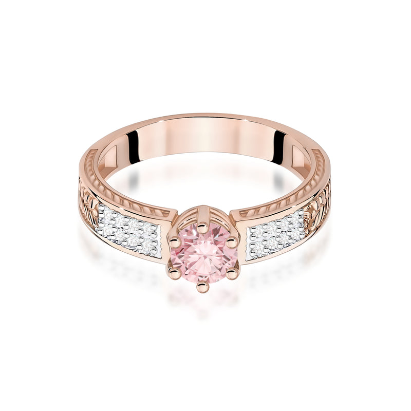 Inel Aur 14K cu Diamante Roz de Laborator 0.58 ct, imaginea 6 din 12