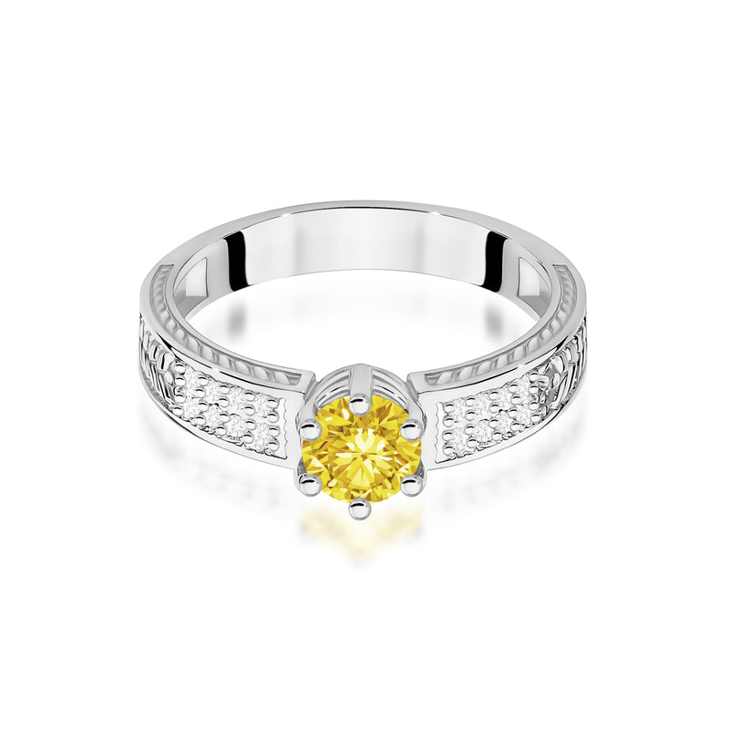 Inel Aur 14K cu Diamante Galbene de Laborator 0.58 ct, imaginea 10 din 12