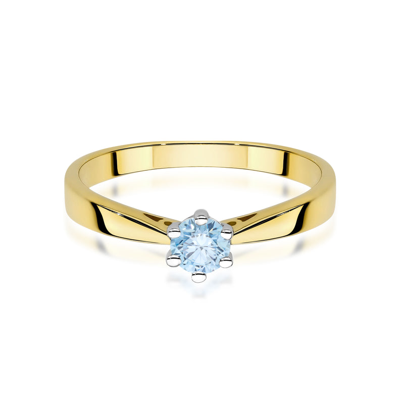 Inel Aur 14K cu Diamant Albastru de Laborator 0.30 ct, imaginea 2 din 12