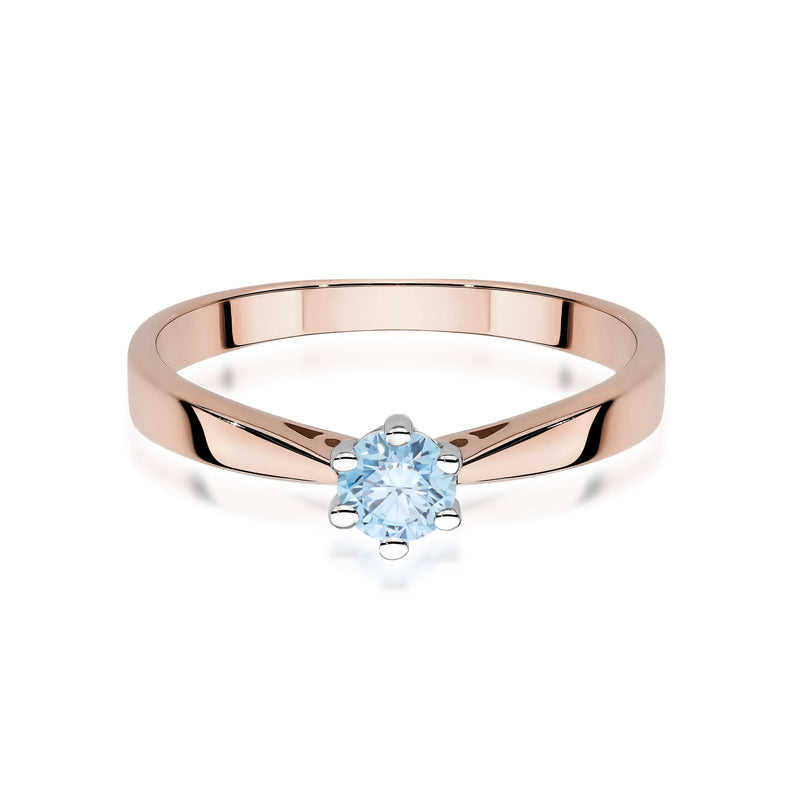 Inel Aur 14K cu Diamant Albastru de Laborator 0.30 ct, imaginea 6 din 12