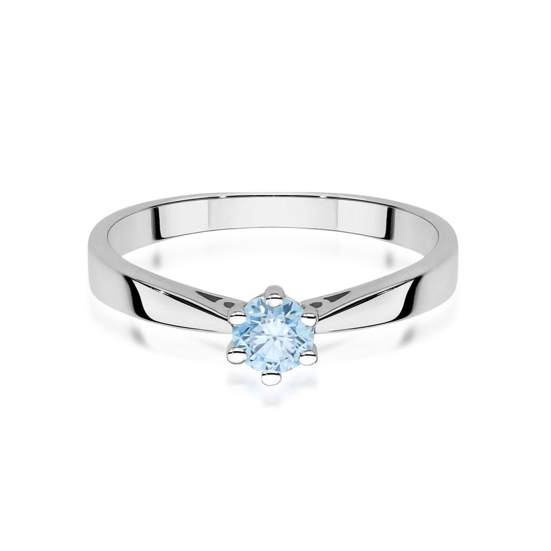 Inel Aur 14K cu Diamant Albastru de Laborator 0.30 ct, imaginea 10 din 12