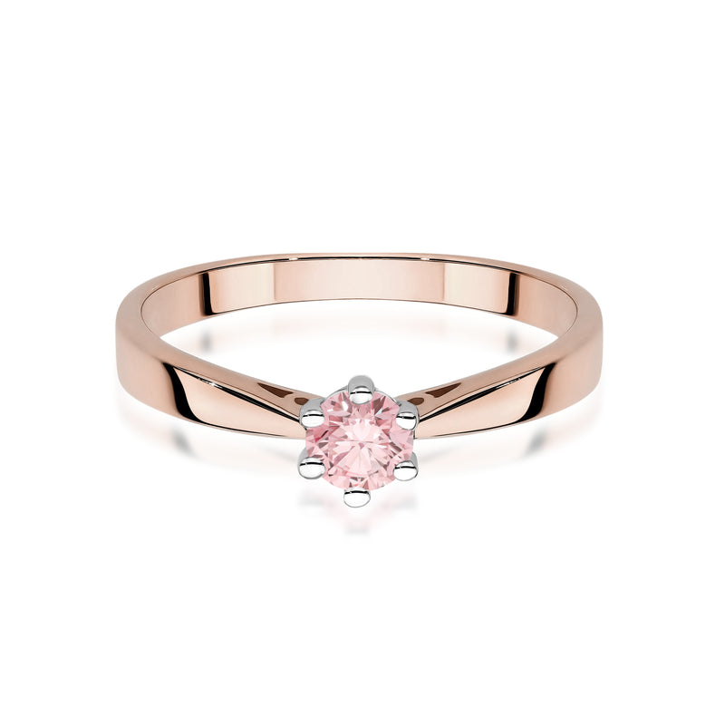 Inel Aur 14K cu Diamant Roz de Laborator 0.30 ct, imaginea 6 din 12