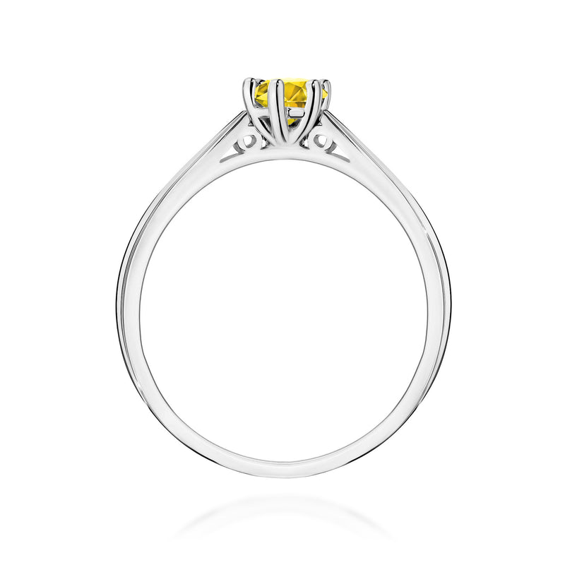 Inel Aur 14K cu Diamant Galben de Laborator 0.30 ct, imaginea 11 din 12