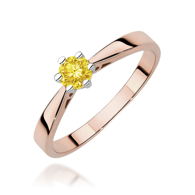 Inel Aur 14K cu Diamant Galben de Laborator 0.30 ct, imaginea 5 din 12