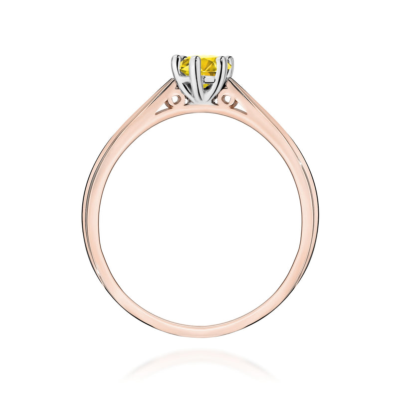 Inel Aur 14K cu Diamant Galben de Laborator 0.30 ct, imaginea 7 din 12