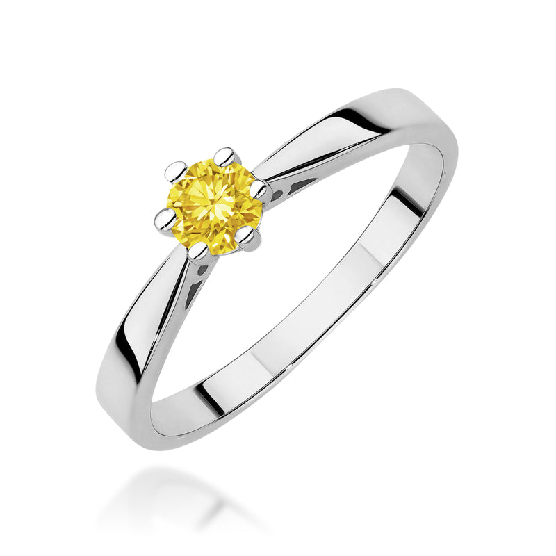 Inel Aur 14K cu Diamant Galben de Laborator 0.30 ct, imaginea 9 din 12