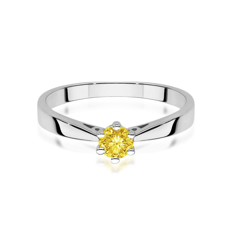 Inel Aur 14K cu Diamant Galben de Laborator 0.30 ct, imaginea 10 din 12