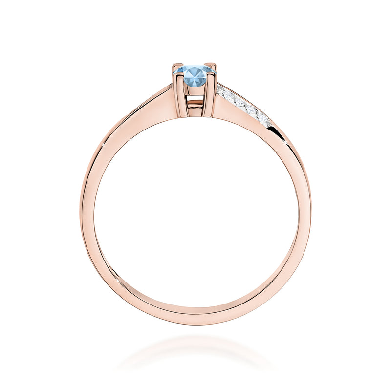 Inel Aur 14K cu Diamante Albastre de Laborator 0.19 ct, imaginea 7 din 12