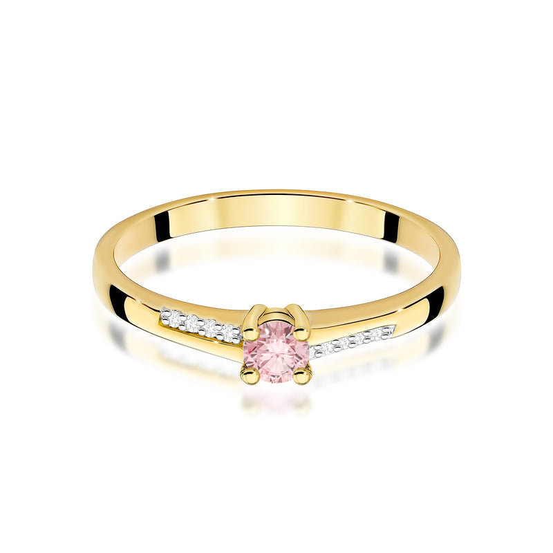 Inel Aur 14K cu Diamante Roz de Laborator 0.19 ct, imaginea 2 din 12