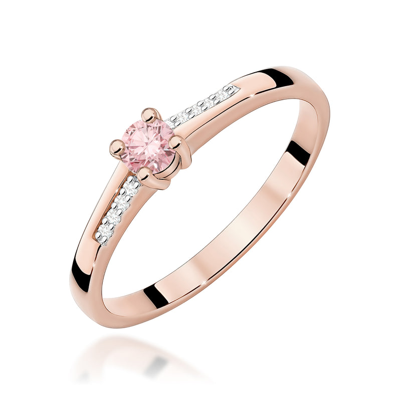 Inel Aur 14K cu Diamante Roz de Laborator 0.19 ct, imaginea 5 din 12