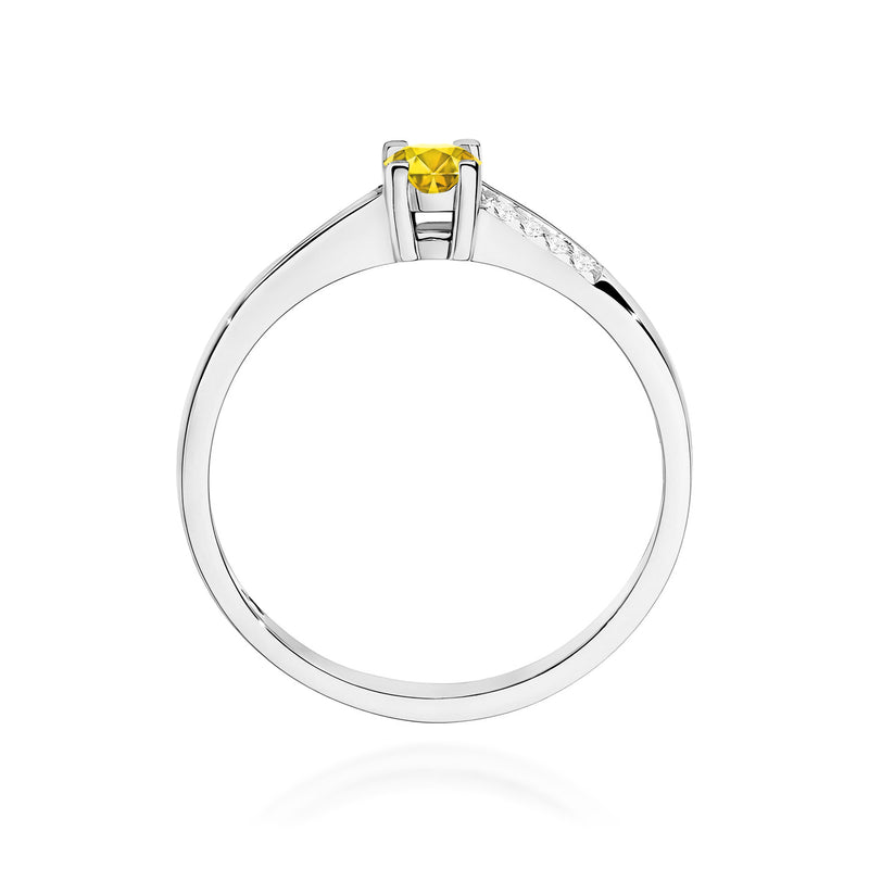 Inel Aur 14K cu Diamante Galbene de Laborator 0.19 ct, imaginea 11 din 12