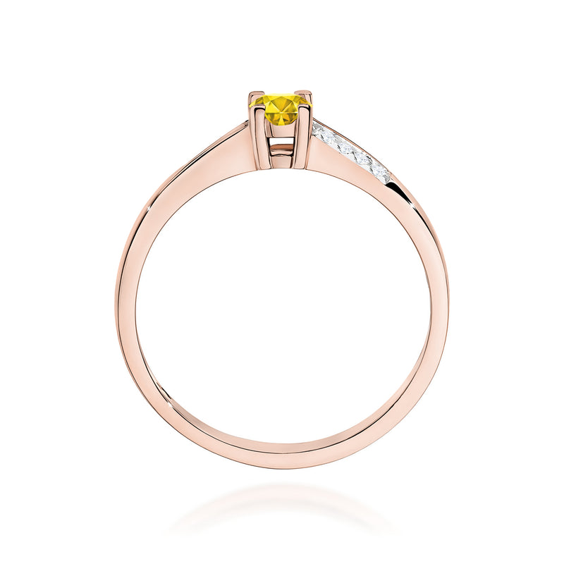 Inel Aur 14K cu Diamante Galbene de Laborator 0.19 ct, imaginea 7 din 12