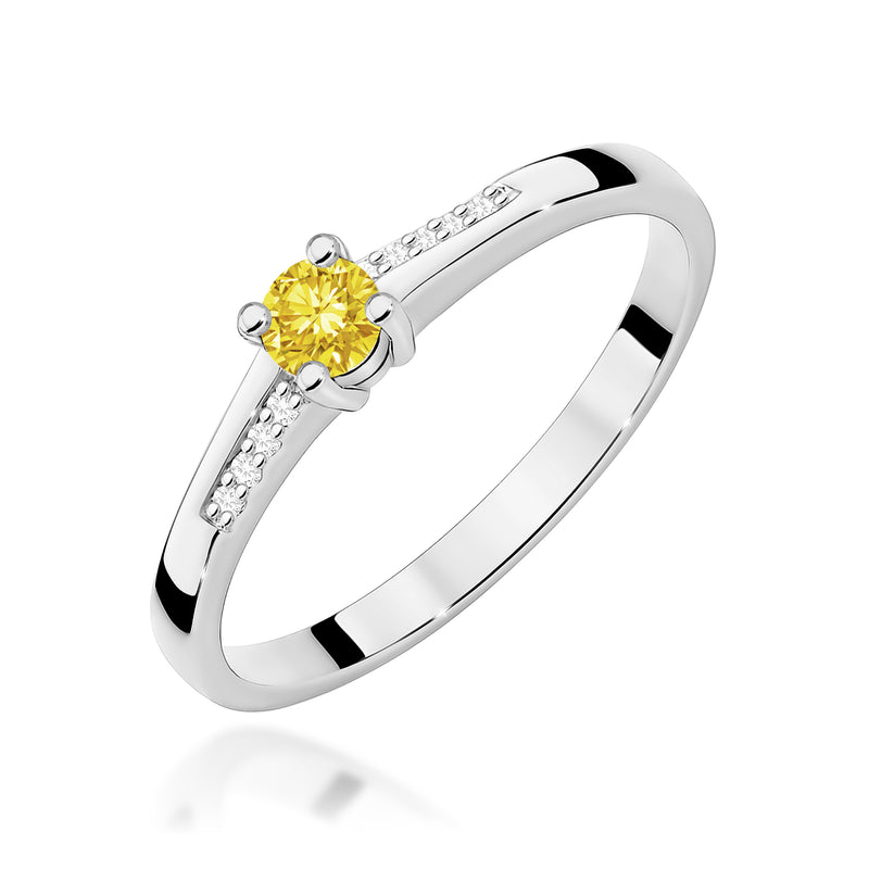 Inel Aur 14K cu Diamante Galbene de Laborator 0.19 ct, imaginea 9 din 12