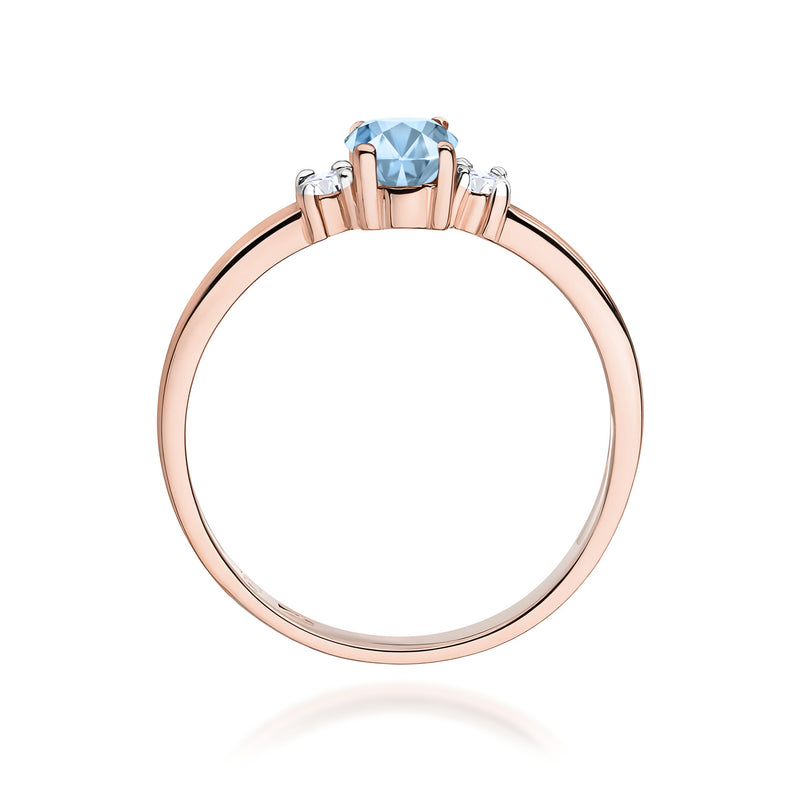 Inel Aur 14K cu Diamante Albastre de Laborator 0.58 ct, imaginea 7 din 12
