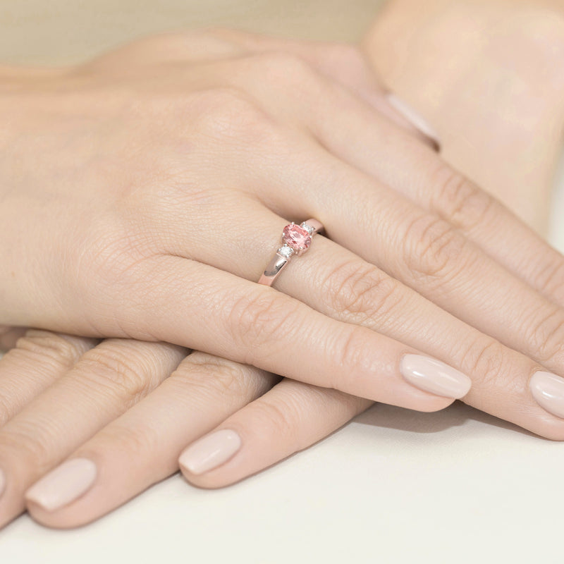 Inel Aur 14K cu Diamante Roz de Laborator 0.58 ct, imaginea 8 din 12