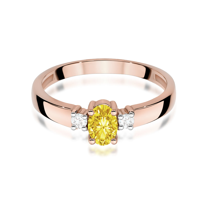 Inel Aur 14K cu Diamante Galbene de Laborator 0.58 ct, imaginea 6 din 12