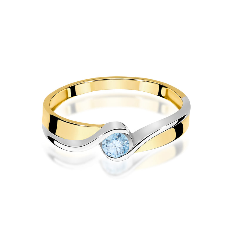Inel Aur 14K cu Diamant Albastru de Laborator 0.15 ct, imaginea 2 din 12