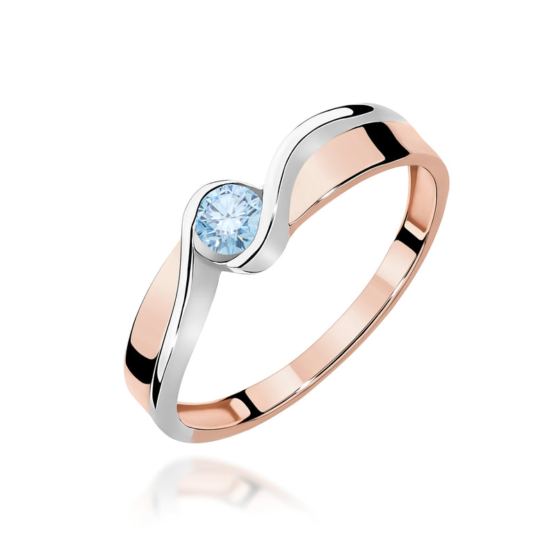 Inel Aur 14K cu Diamant Albastru de Laborator 0.15 ct, imaginea 5 din 12