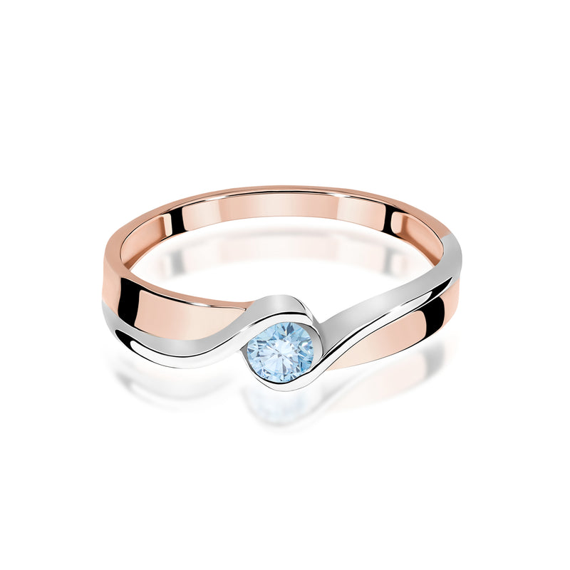 Inel Aur 14K cu Diamant Albastru de Laborator 0.15 ct, imaginea 6 din 12