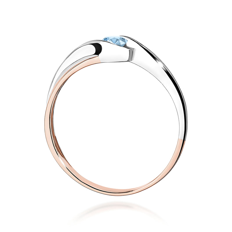 Inel Aur 14K cu Diamant Albastru de Laborator 0.15 ct, imaginea 7 din 12