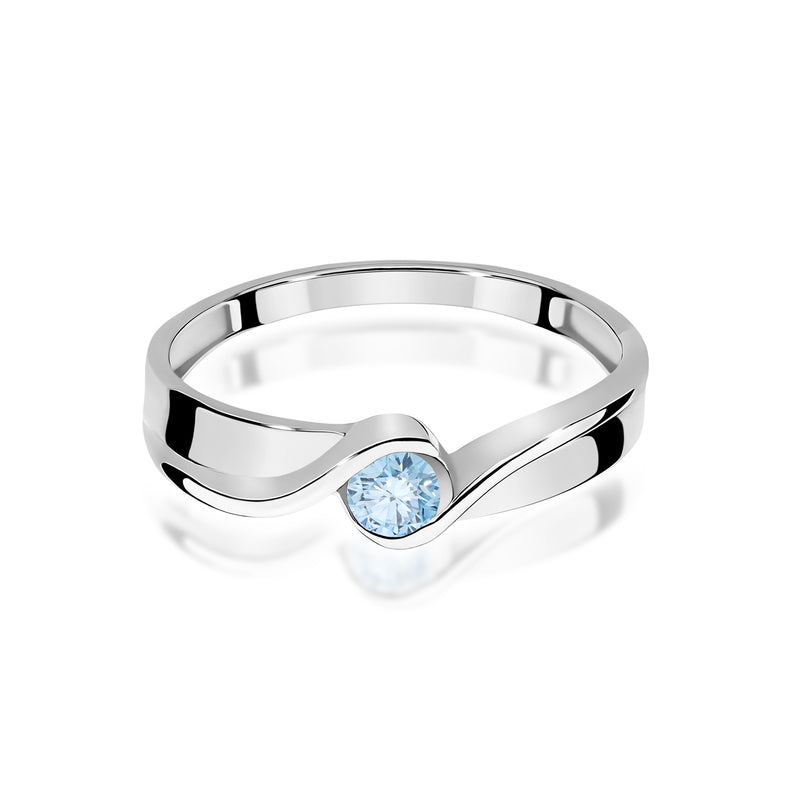Inel Aur 14K cu Diamant Albastru de Laborator 0.15 ct, imaginea 10 din 12
