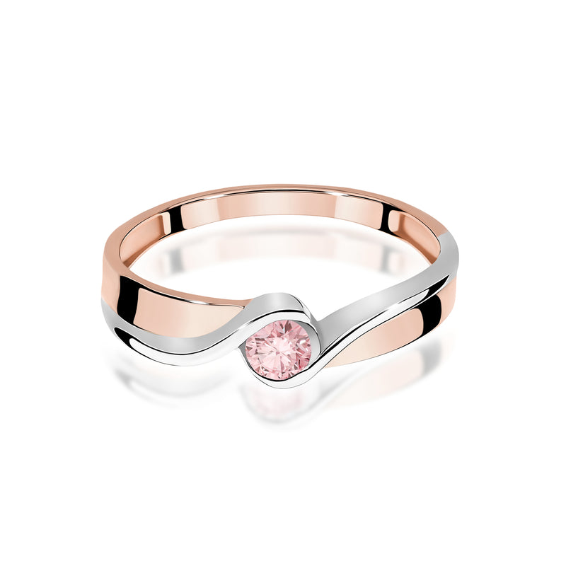 Inel Aur 14K cu Diamant Roz de Laborator 0.15 ct, imaginea 6 din 12