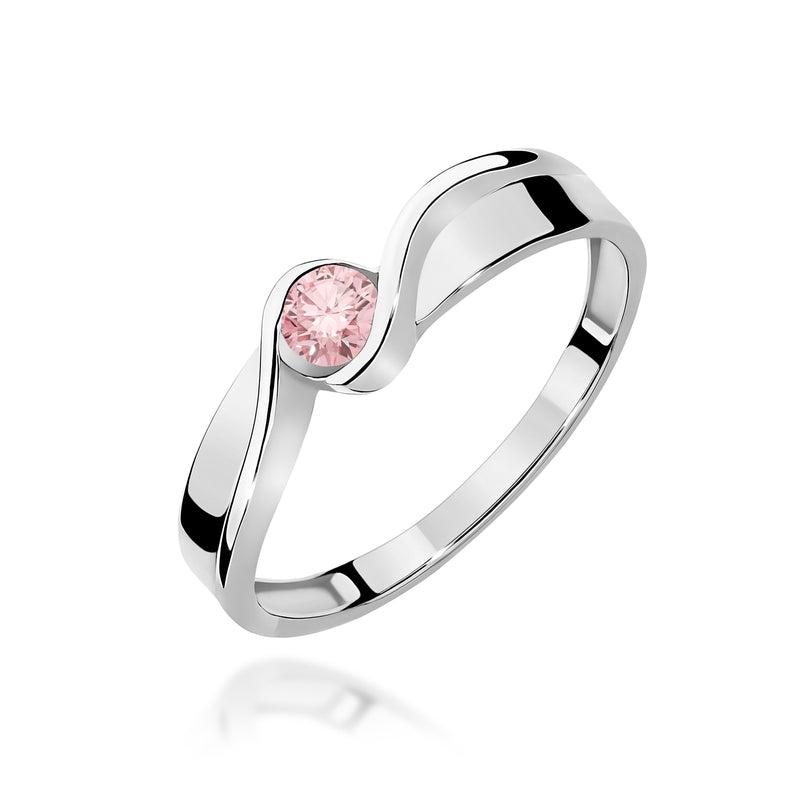 Inel Aur 14K cu Diamant Roz de Laborator 0.15 ct, imaginea 9 din 12